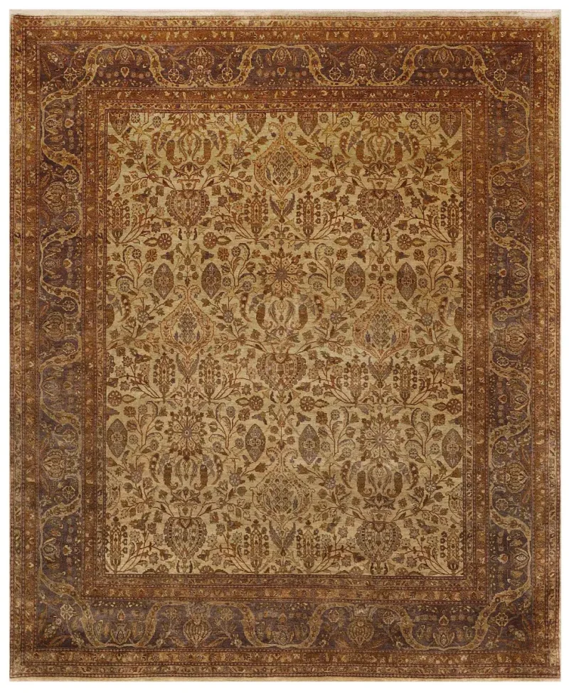 Indian Wool Sarouk Tan/Brown  -  8' 1'' x  9' 8''