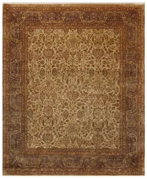 Indian Wool Sarouk Tan/Brown - 8' 1'' x 9' 8''