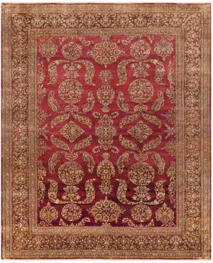 Indian Wool Sarouk Burgundy - 8' 7'' x 11' 9''