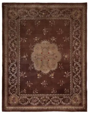 Indian Wool Savonnerie Brown - 8' 1'' x 9' 11''