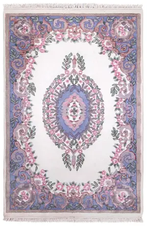 Indian Wool Sculpted Ivory - 4' x 6' 2''