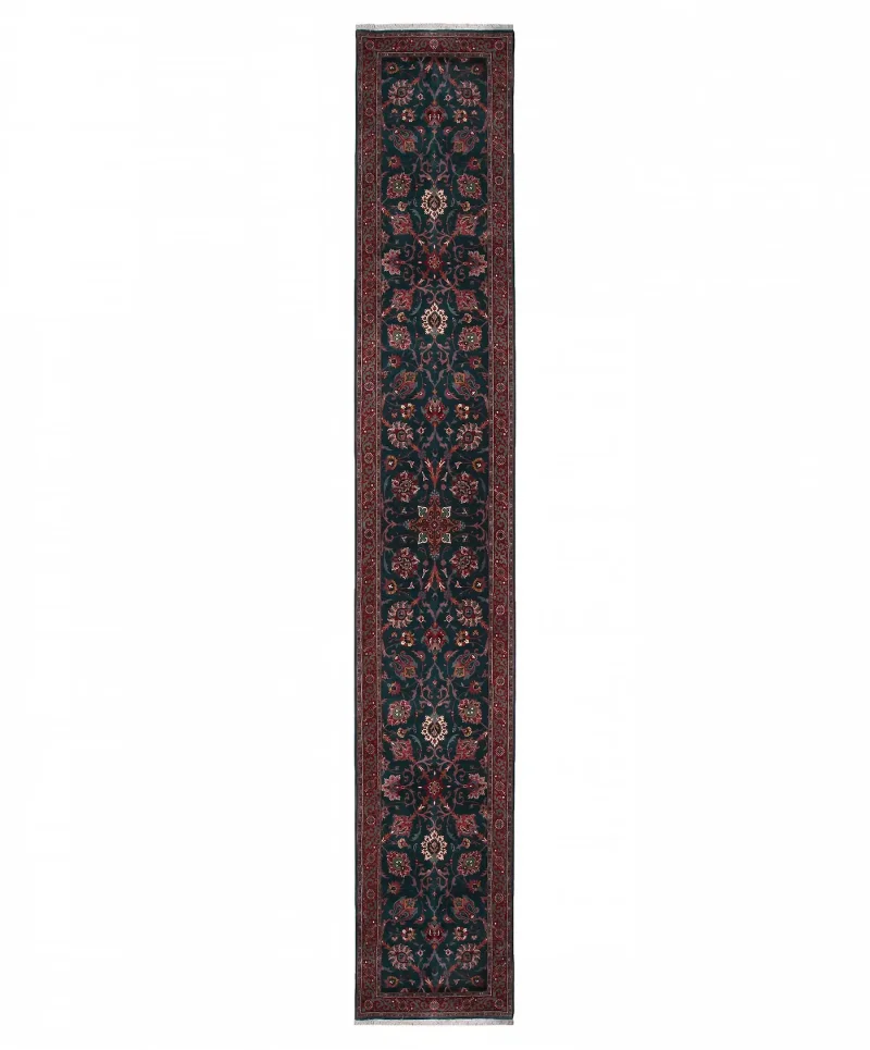 Indian Wool Semnan Emerald  -  2' 7'' x  23' 9''