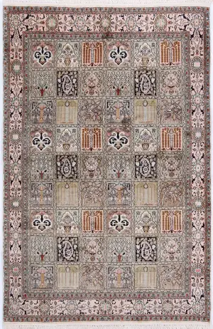 Indian Wool & Silk Ghom Multi - 4' x 6'