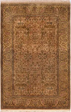 Indian Wool & Silk Mahal Gold - 4' x 6'