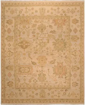 Indian Wool & Silk Mahal Beige - 8' x 10'