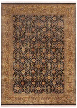 Indian Wool & Silk Mahal Black/Gold - 9' x 12'