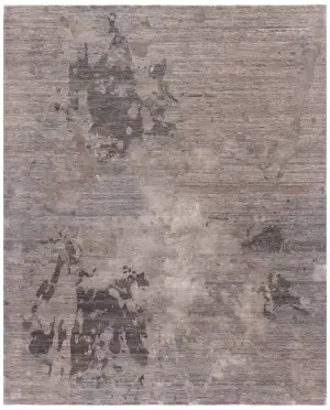 Indian Wool & Silk Modern Smoke - 8' 2'' x 10'