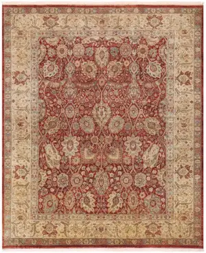 Indian Wool & Silk Tabriz Red - 9' 1'' x 12' 4''