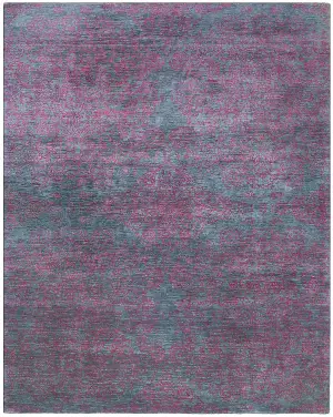 Indian Wool & Silk Transitional Teal - 8' x 10'