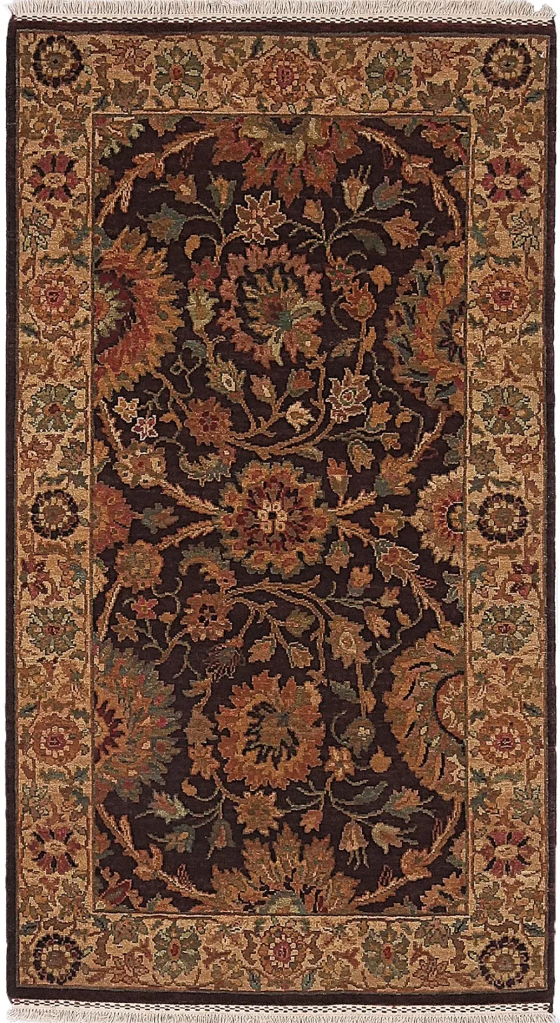 Indian Wool Sultanabad Brown  -  3'  x  5' 4''