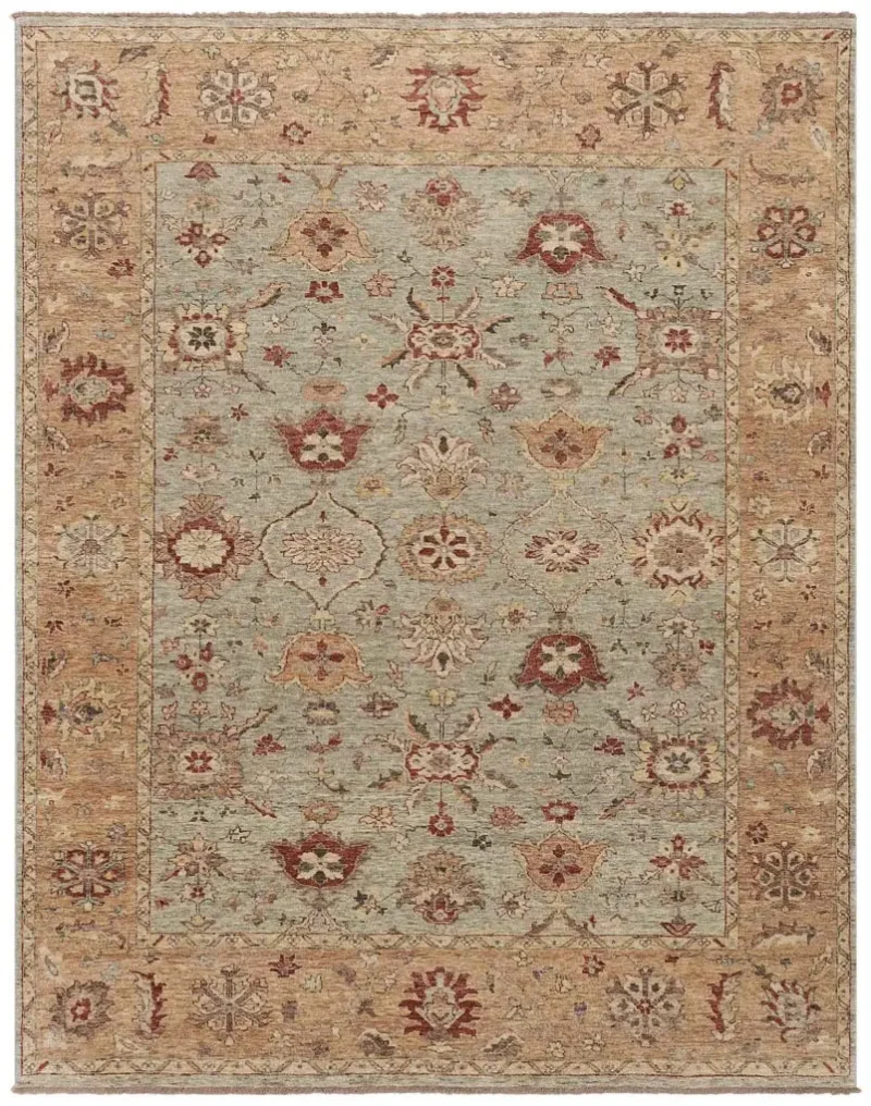 Indian Wool Sultanabad Green/Gold  -  8'  x  10' 1''