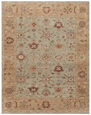 Indian Wool Sultanabad Green/Gold - 8' x 10' 1''