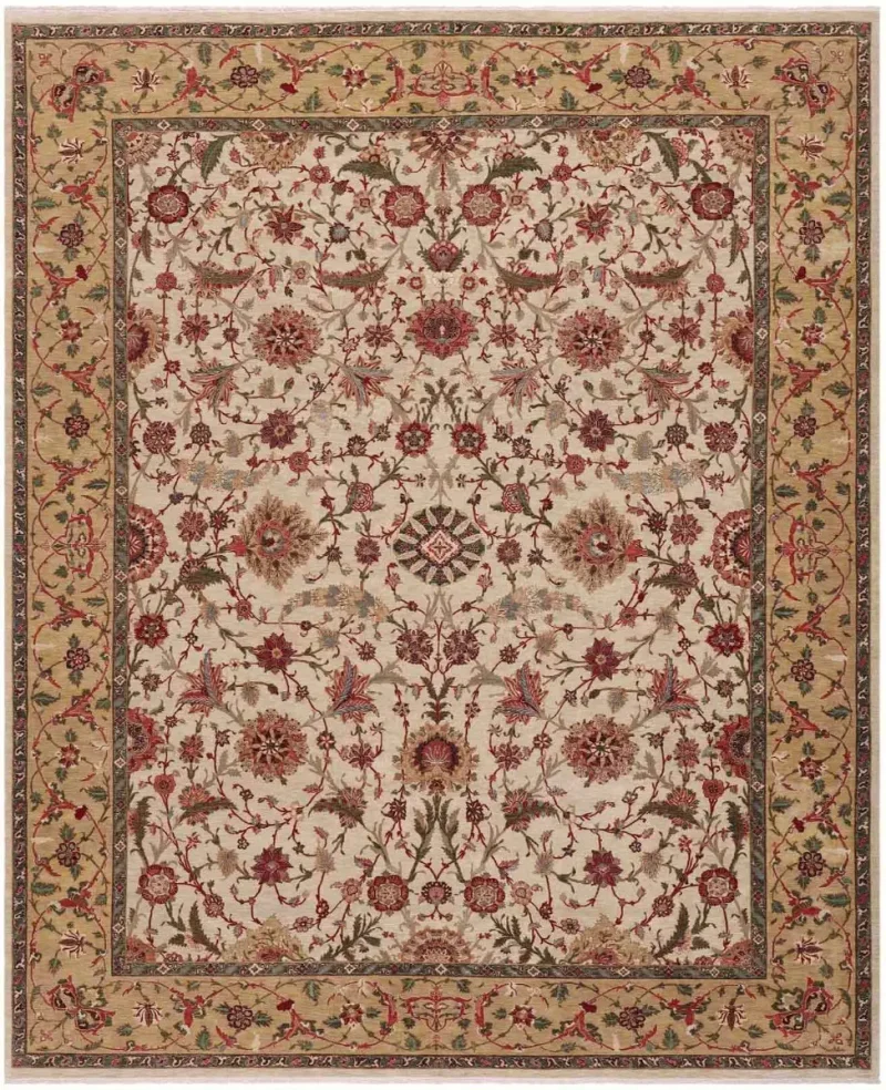 Indian Wool Sultanabad Ivory  -  9'  x  12' 