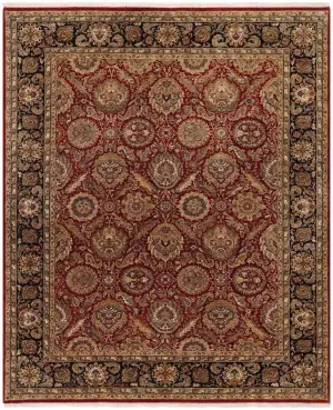 Indian Wool Sultanabad Red/Black - 9' 2'' x 12' 1''