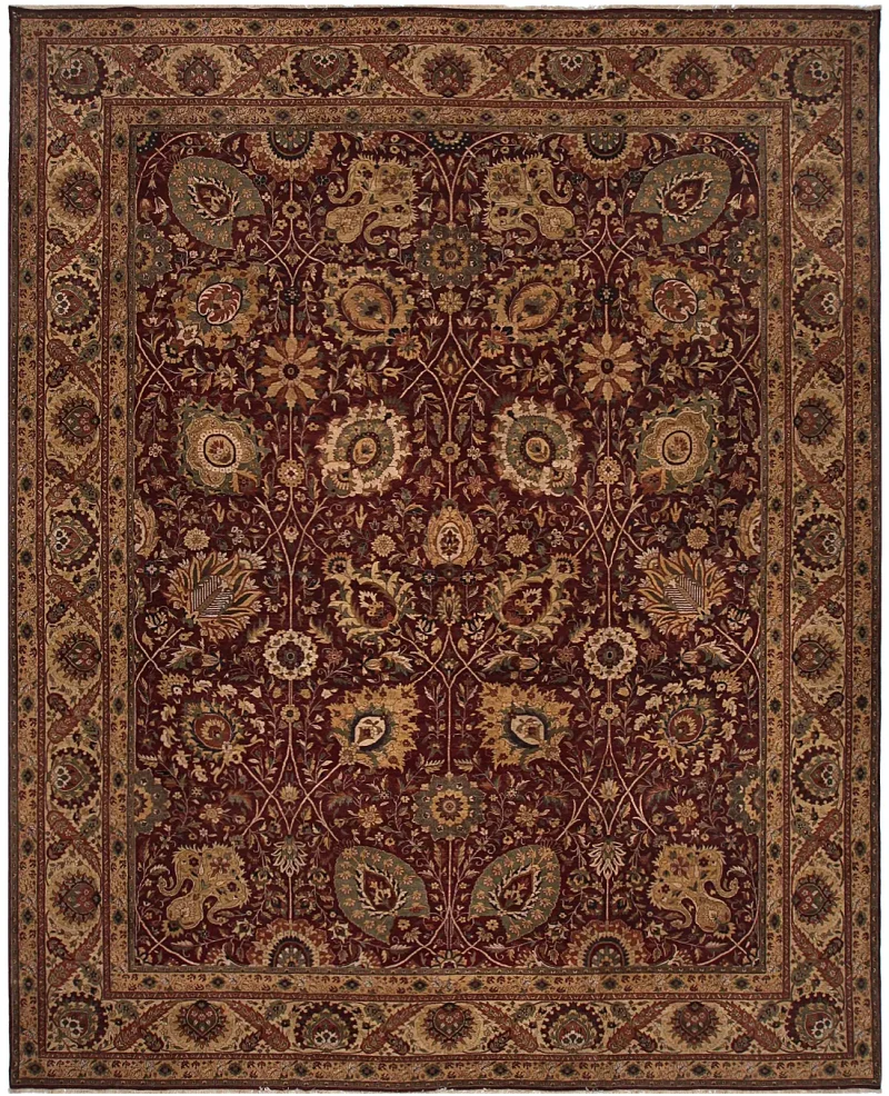 Indian Wool Tabriz Burgundy  -  12' 1'' x  14' 9''