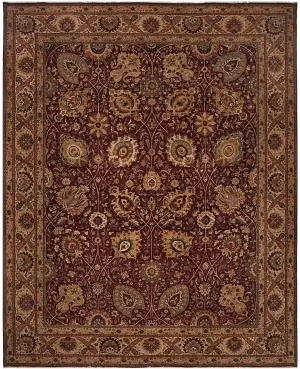 Indian Wool Tabriz Burgundy - 12' 1'' x 14' 9''