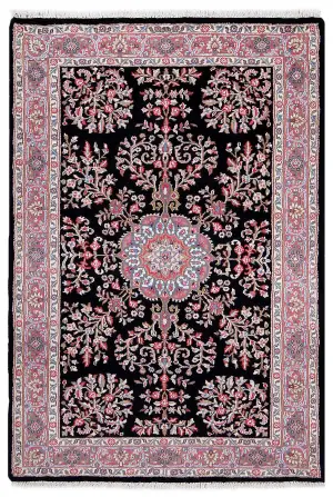 Indian Wool Tabriz Rose - 4' 1'' x 6'