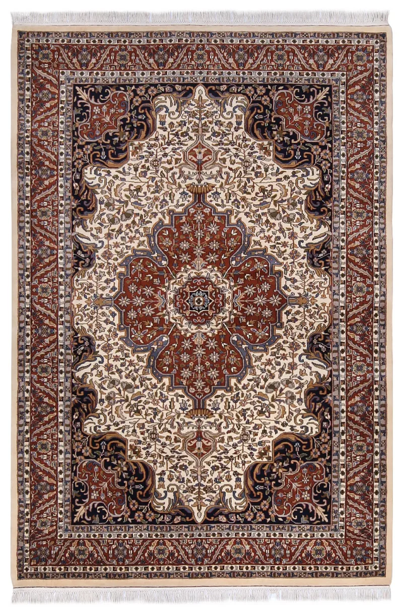 Indian Wool Tabriz Red  -  6' 3'' x  9' 2''