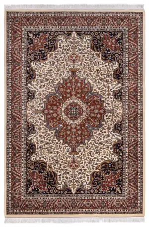 Indian Wool Tabriz Red - 6' 3'' x 9' 2''