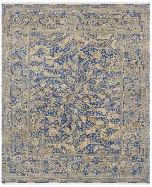 Indian Wool Tabriz Blue/Sand - 8' 1'' x 10' 1''