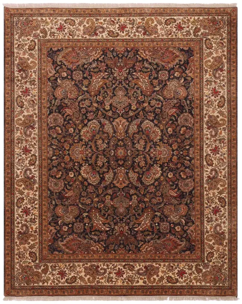 Indian Wool Tabriz Brown/Gold  -  8' 1'' x  9' 10''