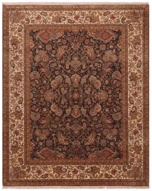 Indian Wool Tabriz Brown/Gold - 8' 1'' x 9' 10''