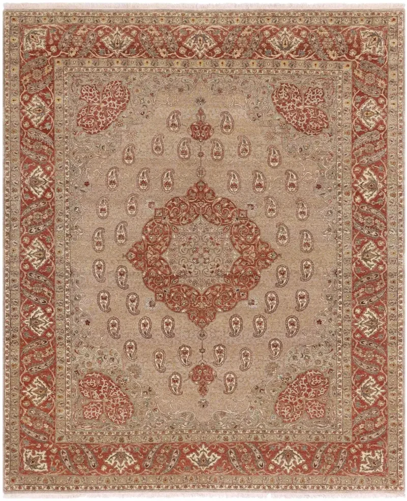 Indian Wool Tabriz Gold/Rust  -  8' 1'' x  10' 1''