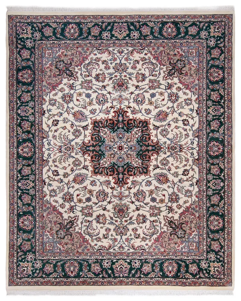 Indian Wool Tabriz Green  -  8'  x  9' 9''