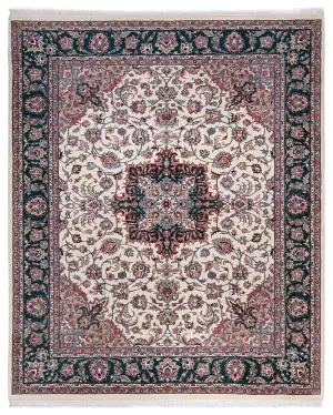 Indian Wool Tabriz Green - 8' x 9' 9''