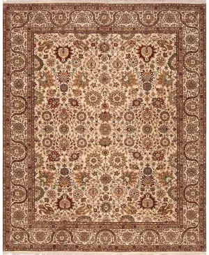 Indian Wool Tabriz Ivory - 8' 2'' x 10'
