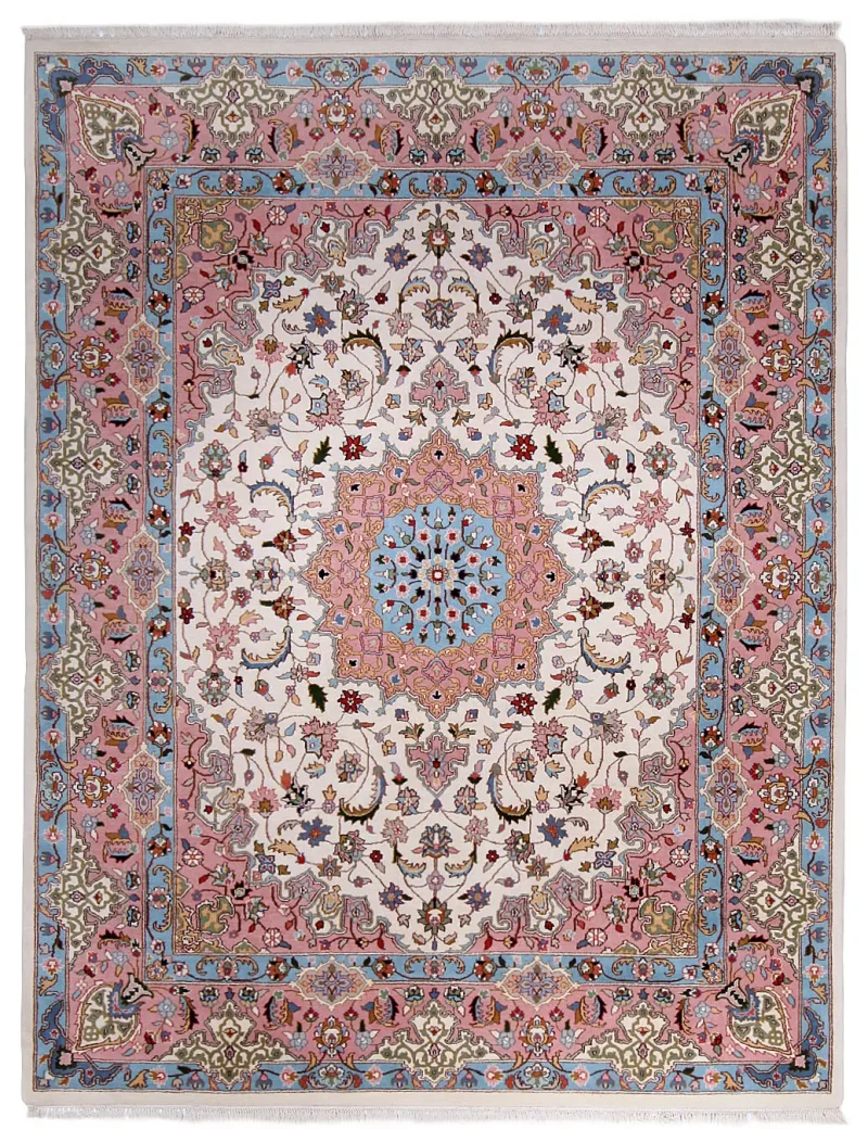 Indian Wool Tabriz Pink  -  8'  x  10' 