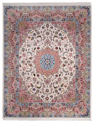 Indian Wool Tabriz Pink - 8' x 10'