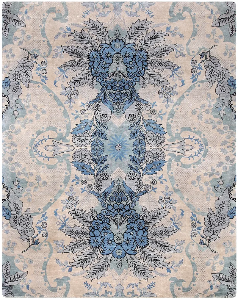 Indian Wool Transitional Beige  -  7' 8'' x  9' 8''