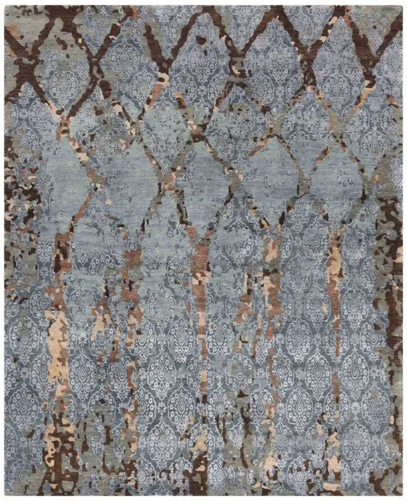 Indian Wool Transitional Light Blue  -  7' 8'' x  9' 9''