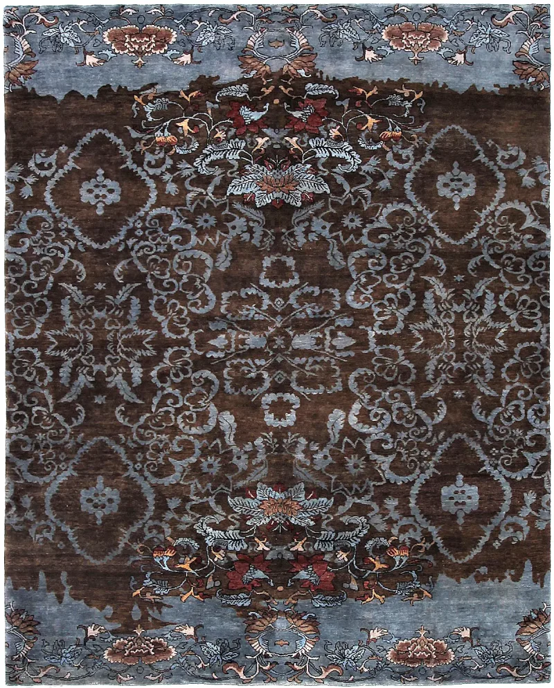 Indian Wool Transitional Teal  -  7' 9'' x  9' 8''