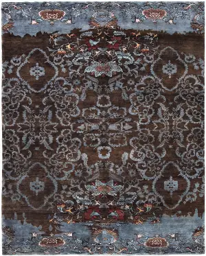 Indian Wool Transitional Teal - 7' 9'' x 9' 8''