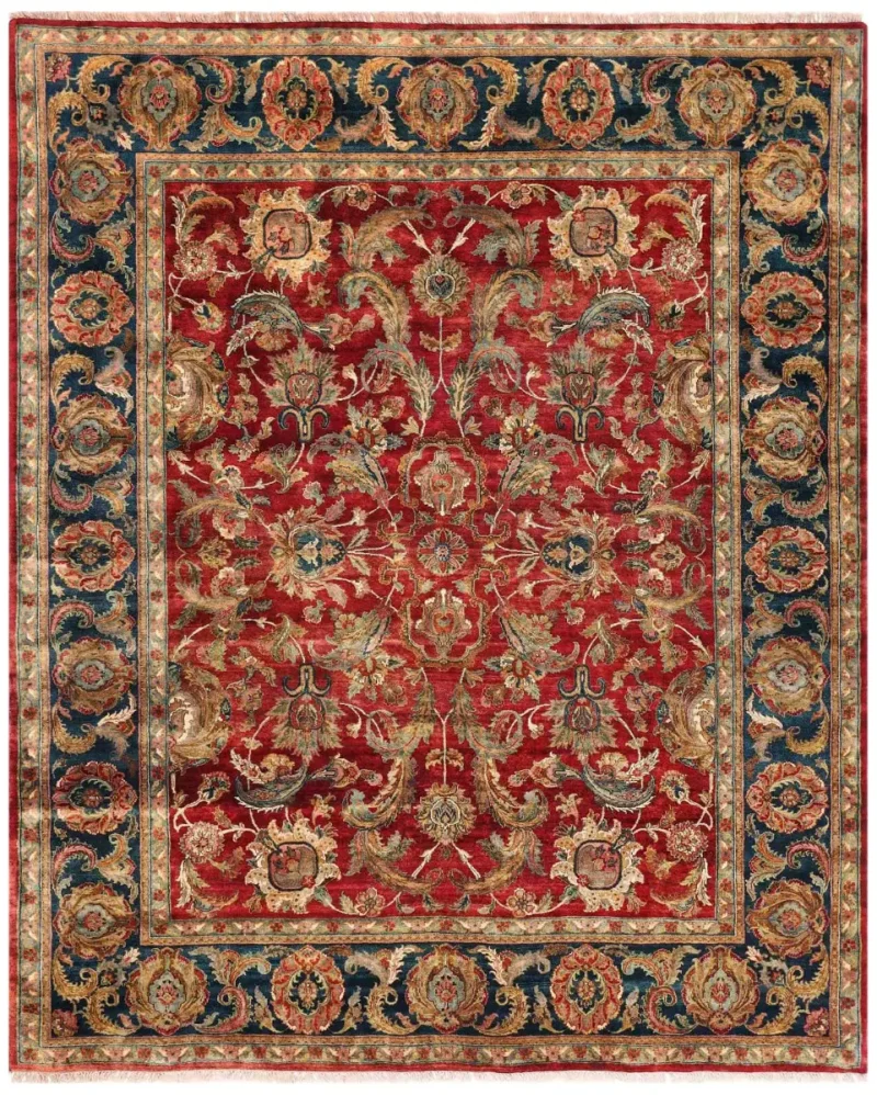 Indian Wool Vis Red/Green  -  8' 5'' x  10' 2''