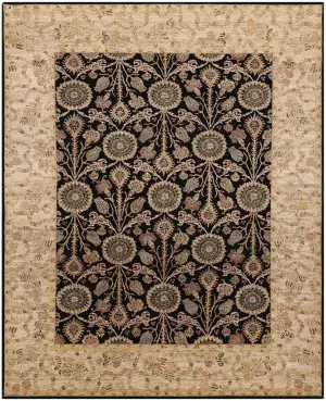 Jana Arts Crafts Black/Gold - 8' 10'' x 12'