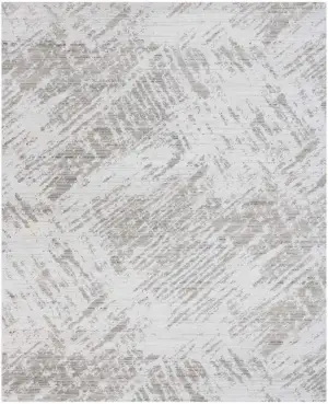 One of a Kind Brushstroke Pattern Ivory - 8' x 9' 11''