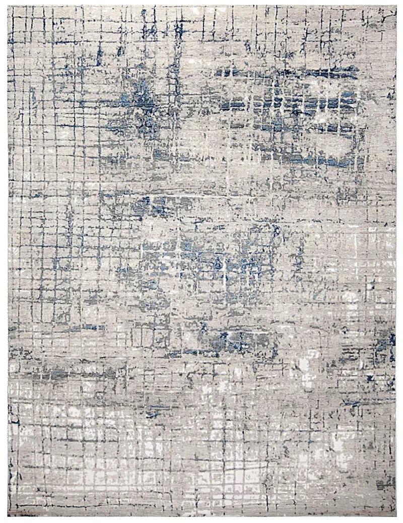 Ophelia OPHL-02 Silver/Blue  -  9'  x  12' 