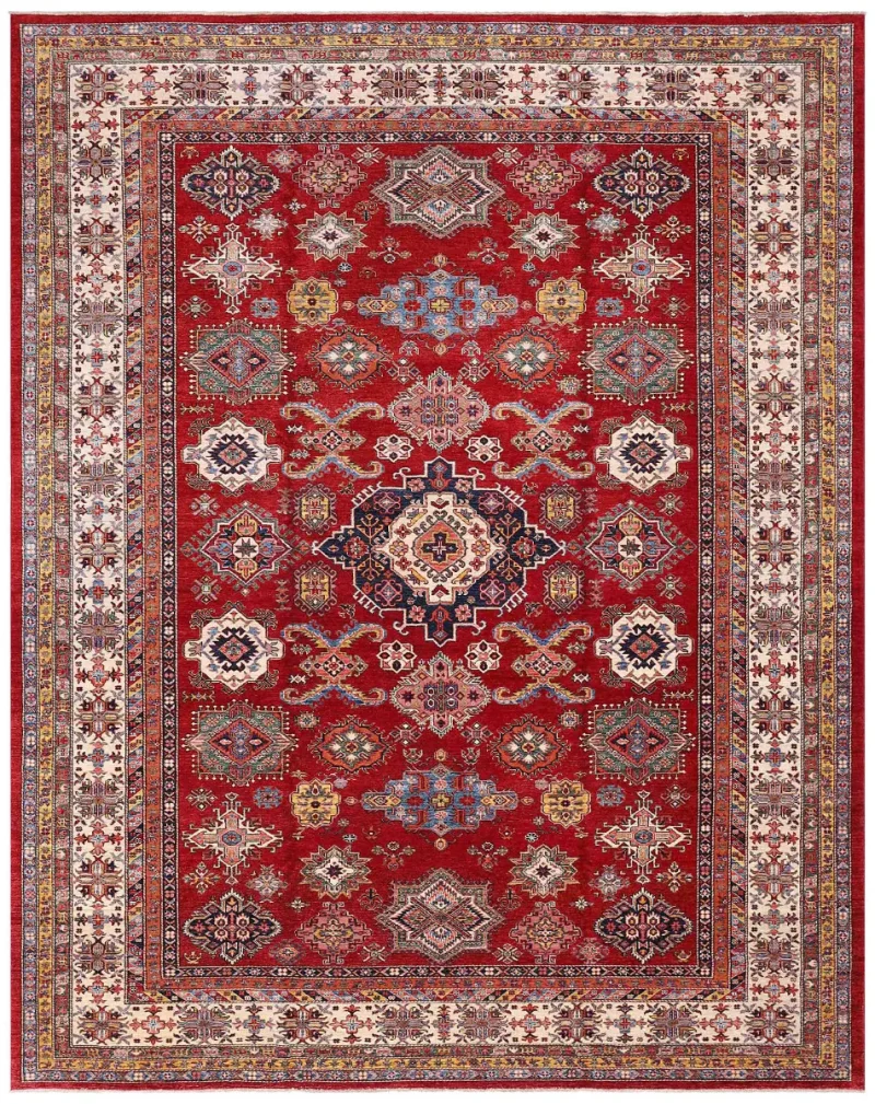 Paki Kazak Caucasian Red/Ivory  -  10' 1'' x  12' 9''