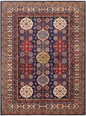 Paki Kazak Kazak Deep Indigo/Cream - 8' 1'' x 10'