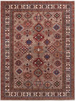 Paki Kazak Kazak Taupe/Multi - 8' 11'' x 12' 1''