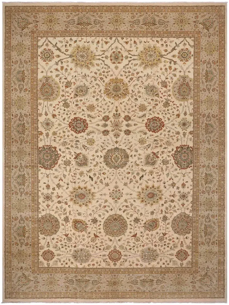 Pakistani-One of a Kind Afshan Beige/Taupe  -  12'  x  16' 10''