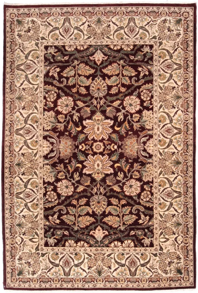Pakistani-One of a Kind Agra Burgundy  -  6' 1'' x  9' 2''