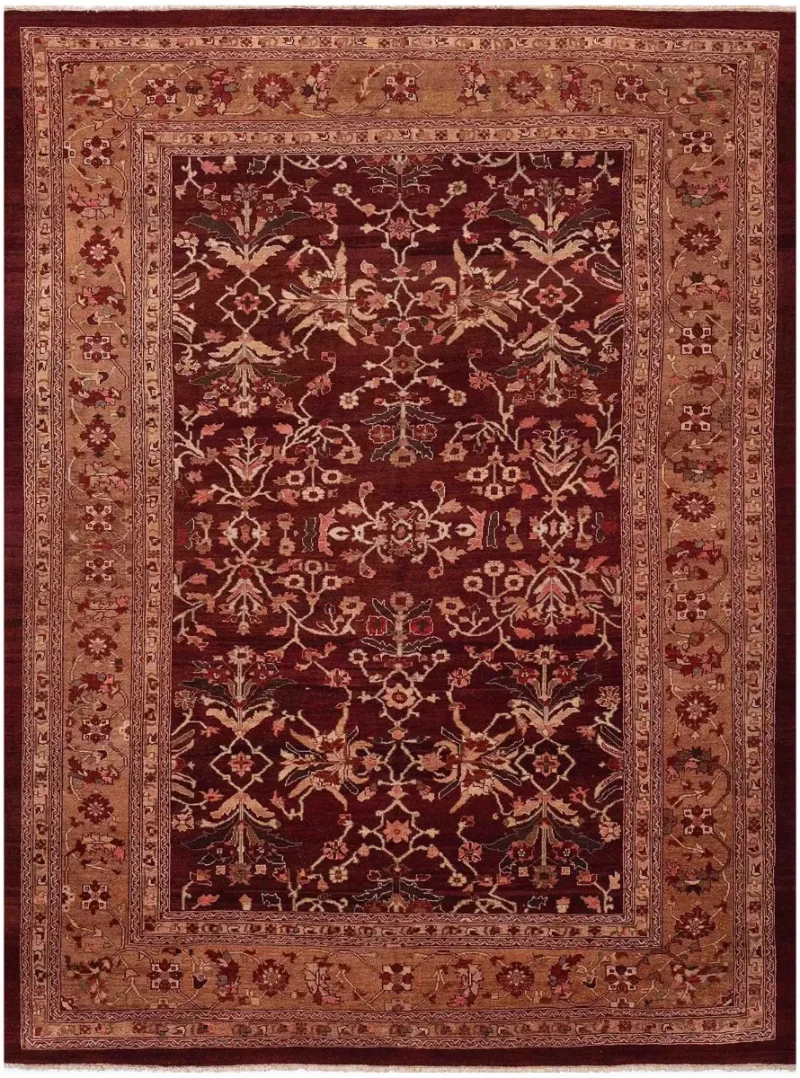 Pakistani-One of a Kind Agra Burgundy  -  9' 1'' x  11' 9''