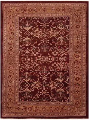 Pakistani-One of a Kind Agra Burgundy - 9' 1'' x 11' 9''