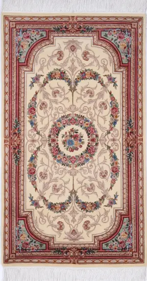 Pakistani-One of a Kind Aubusson 10521 Multi - 3' 1'' x 5' 5''