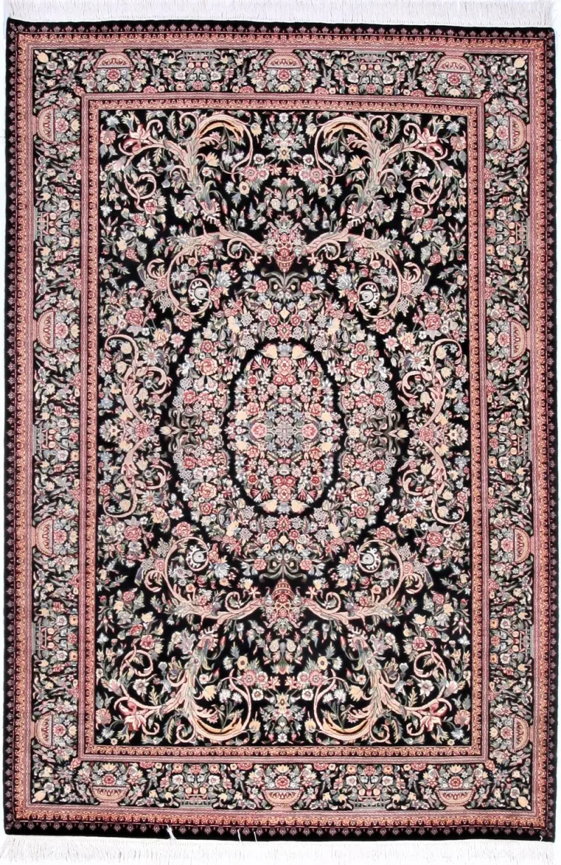 Pakistani-One of a Kind Aubusson Black  -  6'  x  9' 