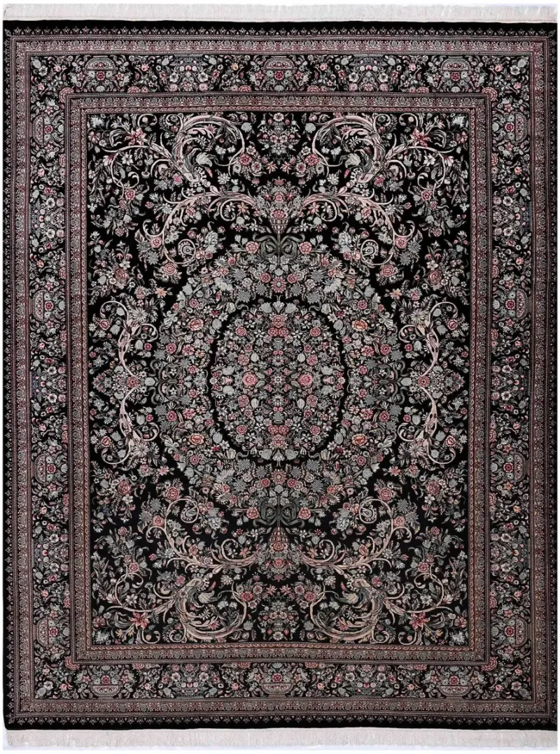 Pakistani-One of a Kind Aubusson Black  -  9'  x  12' 